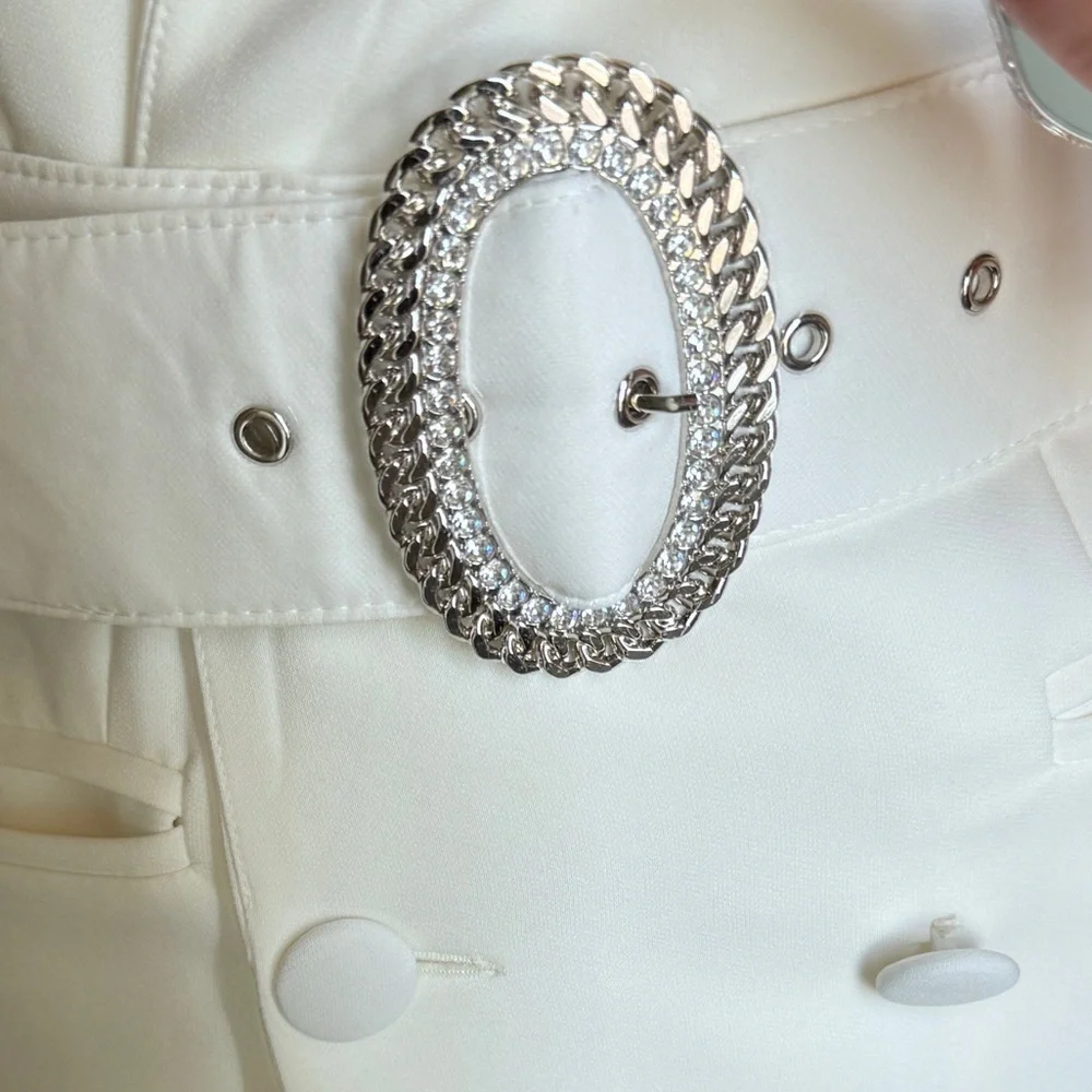 LICHI Belted Cream Mini Dress in Small - Picture 3 of 16